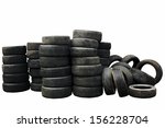 Used Car Tires Isolated On...