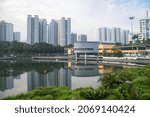 Small photo of Singapore- 23 Oct, 2021:View of the Pang Sua boardwalk on the Pang Sua Pond in Bukit Panjang, Singapore