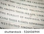 Small photo of Inscription in the Jefferson Memorial in Washington DC of inalienable rights from the US Declaration of Independence