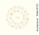 gold christmas line icons... | Shutterstock .eps vector #503619727