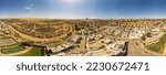 360 degrees aerial panorama of Beer Sheba city district Nahal Beka with residential buildings