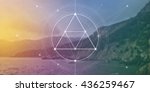 sacred geometry web banner.... | Shutterstock .eps vector #436259467