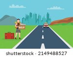 Hitchhiking Vector Concept....