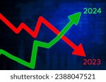 Small photo of Bullish and Bearish Stock Market or cryptocurrency in the year 2023 and 2024