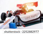 Small photo of LiPo Battery Fireproof Safety Bag and LiPo Battery or Lithium Polymer Battery. This battery type sould be store in safety bag at room tempurature for longest life.