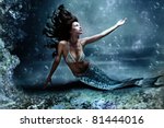 mythology being, mermaid in underwater scene, photo compilation
