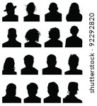 set of silhouettes of heads... | Shutterstock .eps vector #92292820