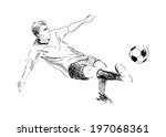 hand sketch soccer vector... | Shutterstock .eps vector #197068361