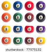 Isolated Colored Pool Balls....