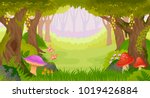 bright fairy tale forest with... | Shutterstock .eps vector #1019426884