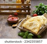 Small photo of fried pasties with meat pasties samsa