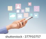 people  technology and media... | Shutterstock . vector #377910757
