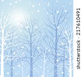 winter trees | Shutterstock .eps vector #217610491