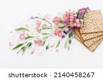 Passover background of matzoh ...