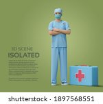 doctor in mask and surgical... | Shutterstock . vector #1897568551