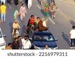 Small photo of KARACHI, PAKISTAN - OCT 21: Activists of PTI are holding protest demonstration against disqualification of Imran Khan, Former Prime Minister in Toshakhana reference, on October 21, 2022 in Karachi.