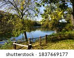 lake in the beautiful wood | Shutterstock . vector #1837669177