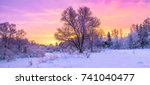 Winter Panorama Landscape With...