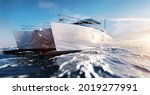 Catamaran Motor Yacht On The...