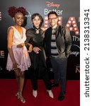 Small photo of New York, NY - March 21, 2022: Aria Brooks, Rueby Wood and Tim Federle attend special screening of Disney's "Better Nate Than Ever" at AMC Empire Theater