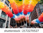 Small photo of New York, NY - June 26, 2022: Atmosphere during Pride parade on theme "Unapologetically Us" on 5th Avenue