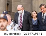 Small photo of New York, NY - August 12, 2022: Trump Organization's former Chief Financial Officer Allen Weisselberg leaves Manhattan Criminal Court