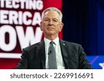 Small photo of US Senator Tommy Tuberville speaks on the 1st day of CPAC Washington, DC conference at Gaylord National Harbor Resort Convention on March 2, 2023