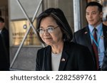 Small photo of President of Taiwan Tsai Ing-wen visit Taipei Economic and Cultural Office on 42nd street in New York on March 30, 2023