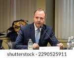 Small photo of Congressman Adam Schiff (R) speaks during House Judiciary Committee field hearing on New York City violent crimes at Javits Federal Building in New York City on April 17, 2023