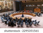 Small photo of Security Council meeting on situation in the Middle East, including the Palestinian question at UN headquarters in New York on April 25, 2023