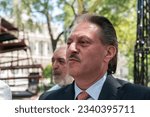 Small photo of State Senator Joseph Addabbo attends rally calling upon President Joe Biden to declare a state of emergency on migrant crisis in NYC in City Hall Park in New York on July 31, 2023