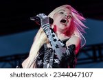 Small photo of Carly Rae Jepsen performs on rooftop of Pier 17 in New York on August 7, 2023 as part of Anything to Be With You Tour