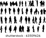 people silhouettes  vector  | Shutterstock .eps vector #63509626