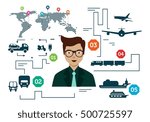 logistic concept infographic... | Shutterstock .eps vector #500725597