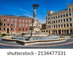 Small photo of goerlitz, germany - 28.06.2020 - shell minna fountain at post place