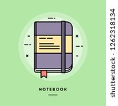 notebook  flat design thin line ... | Shutterstock .eps vector #1262318134
