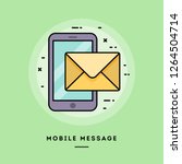 mobile message  smartphone with ... | Shutterstock .eps vector #1264504714