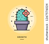 cactus with a flower  growth... | Shutterstock .eps vector #1267576024