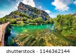 Gorgeous summer view of Krka National Park, Roski Slap location, Croatia, Europe. Beautiful world of Mediterranean countries. Traveling concept background.