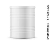 round white glossy tin can with ... | Shutterstock .eps vector #674369221
