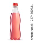 Pink soda sparkling water in a...