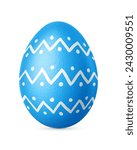 Blue ornate easter egg isolated ...