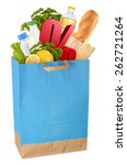 sale. bag with groceries and... | Shutterstock . vector #262721264