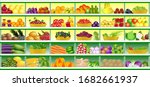 assorted fresh fruits and... | Shutterstock .eps vector #1682661937