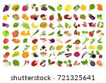 fruits  vegetables  berries and ... | Shutterstock .eps vector #721325641