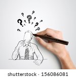 Hand drawing businessman with...