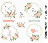 floral wreath collections | Shutterstock .eps vector #447180784