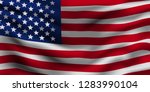 american flag ripple. vector... | Shutterstock .eps vector #1283990104