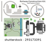 railway and station building... | Shutterstock .eps vector #293173391