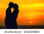 Romantic Couple Sunset Beach Free Stock Photo - Public Domain Pictures